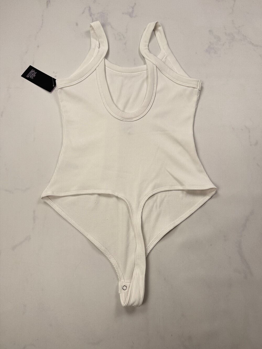 Wild Fable Bodysuit White 90s VTG Minimalist - Womens XL